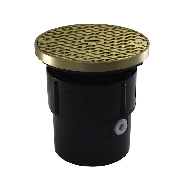Jones Stephens 3inX4in ABS Pipe Fit Base Cleanout with 3-1/2in Plastic Spud and 5in Nickel Bronze Cover with Ring C59223 - main